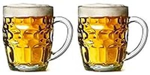 2 Pack Glass Dimpled Stein Beer Mug