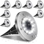 Melofo Solar Ground Lights 12 LEDs 8 Pack Outdoor Solar Garden Lights IP65 Waterproof LED Solar Night Lights Solar Disk Lights for Landscape Garden Yard Lawn Patio Pathway Walkway Fences Lighting