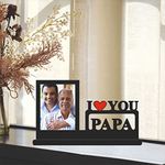 Gift Jaipur I Love U PAPA Personalised Wooden Photo Table Top 11 X 6.5 inch,Tabletop, Rectangular