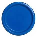 Unique Party Solid Royal Blue Round Paper Dinner Plates (22cm) 8 Count - Sturdy & Elegant for Parties and Events