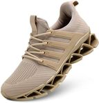 Men's Blade Fashion Sneakers Shoes Breathable Walking Shoe Sport Athletic Shoes Running Shoes, Khaki, 11