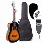 Hola! HG-36SB (36 inch 3/4 Size) Junior/Travel Dreadnought Acoustic Guitar, Vintage Sunburst