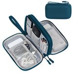 FYY Electronic Organizer, Travel Cable Organizer Bag Pouch Electronic Accessories Carry Case Portable Waterproof Double Layers Storage Bag for Cable, Cord, Charger, Phone, Earphone, Medium Size-Green