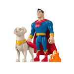 DC Comics ​Fisher-Price DC League of Super-Pets Superman & Krypto, set of 2 poseable figures with accessory for preschool kids ages 3 years and up