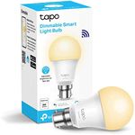 Tapo Smart Bulb, Smart Wi-Fi LED Light, B22, 8.7W, Energy saving, Works with Amazon Alexa and Google Home, Dimmable Soft Warm White, (Tapo L510B) [Energy Class F],Packaging may vary