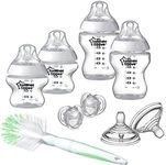 Tommee Tippee Closer to Nature Newborn Baby Bottle Starter Set, Breast-like Teats with Anti-Colic Valve, Clear