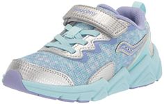 Saucony Kids Girls Flash A/C 3.0 Running Shoe, 2 W US Silver/Purple