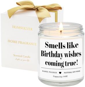 Homsolver Birthday Gifts for Women Men, 9OZ Lavender Scented Birthday Candles with 50+ Hours Burn Time, Unique Handmade Birthday Decorations for Her Him, 20st/30th/40th/50th/60th/70th Birthday Candle