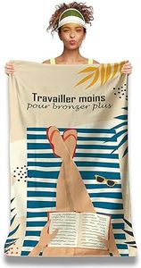 Serviette de Plage Microfibre Personnalisée avec Message Humoristique. Drap de Plage 160x80cm Ultra Absorbant, Séchage Rapide, Léger et Compact. Idée Cadeau Femme Homme Ado Anniversaire Noel
