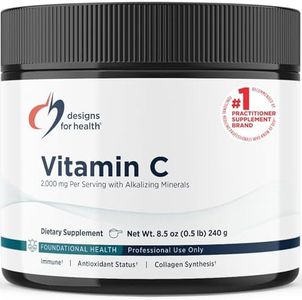 Designs for Health Buffered Vitamin C Powder 2000mg - Powdered Vitamin C (Ascorbic Acid) for High Dosing with Alkalizing Minerals to Be Gentle on The Stomach - Non-GMO Drink Mix (80 Servings / 240g)