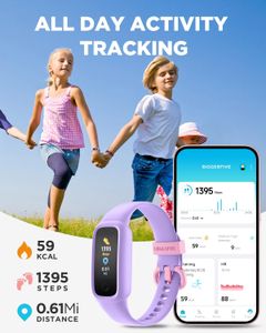 BIGGERFIVE Kids Fitness Tracker – Lilac Activity Watch