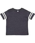 Clementine Kids Toddler Football Fine Practice Jersey T-Shirt, VH Navy/BD WHT, 5/6