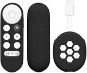 kwmobile Remote Cover Set Compatible with Google Chromecast 2020 4K (not for New-Generation) - Remote and Device Case 2 Piece Set - Black/Black