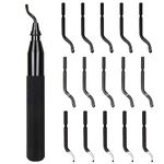 Metal Deburring Tool Kit with 15 Extra High Speed Steel Blades, Anti-Slip Chamfer Tool Edge, Resin Deburring Tool, Burr Removal for Copper, Iron, PVC Plumbing Pipes, 3D Printing (Blackï¼â€°