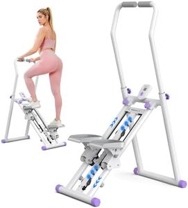 MERACH Stair Stepper 9-Level Resistance Stairmaster, Upgrade High-Efficiency Steppers for Exercise at Home, Compact Folding Cardio Stair Climber with Extended Pedals, White & Purple