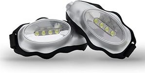 Knuckle Lights 2-Pc Flashlights for Runners and Walkers - Dog Walking Flashlight - Grab and Go Lightweight Night Running Light (Silver)