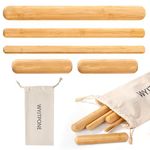 5Pcs Bamboo Massage Sticks Set,Bamboo Guasha Massage Sticks,Bamboo Massage Roller Sticks for Relax Muscles,Bamboo Therapy Massage Tools for Body Shaping