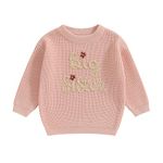 Toddler Infant Baby Girl Knit Sweater Big Sister Little Sister Chunky Knit Pullover Tops Warm Winter Clothes, A-pink-big, 3-4T