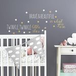 RoomMates RMK3529SCS Twinkle Little Star Quote Peel and Stick Wall Decals with Glitter