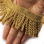 HedongHexi Curtain Fringes Bullion Fringe Trim 5/10 Yard x 2.5 Inches Fabric Trims Sewing DIY Decoration for Curtain Sofa Clothes (Gold, 10yard)