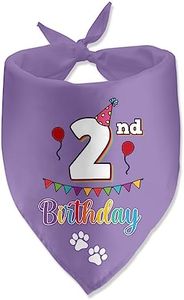 2nd Birthday Dog Birthday Bandana Funny Dog Birthday Party Accessories Pet Scarf for Dog Photo Prop Triangle Scarf for Pet 2nd Birthday Party Decoration