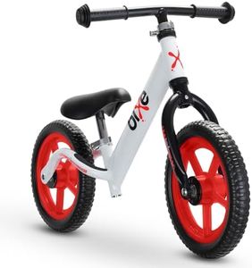 Bixe Balance Bike - 30.5 cm (12") Training Bikes for Kids and Toddlers - 1.8kg (4lbs) Kids' Balance Bike - Children Ages 3, 4, 5 - No Pedal Push Bicycle for Boys or Girls - Red