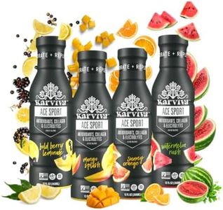 Karviva ACE Collagen Sport Juice Variety Pack - Inspired by Traditional Eastern Remedies for Healthy Joints, Skin & Hair. Collagen Hydration Drinks with Natural Marine Collagen, Electrolyte, Antioxidants, Low-Sugar, Low-Carlories, Non-GMO, Gluten Free (6 BFA-Free bottles, 12 fl oz)