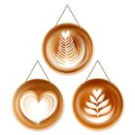 Artvibes Coffee Latte Art Wood Wall Hanger for Home Decor | Office | Gift | Bedroom | Living Room | Home Decoration Item | Wood Hanging Decorative Item | Mordern Artworks (WH_4206N)