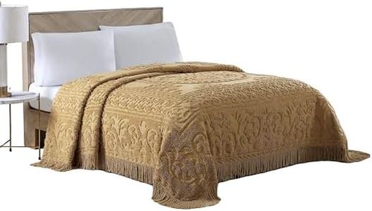 Beatrice Home Fashions Medallion Chenille Bedspread, King, Gold