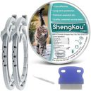 Flea and Tick Collar for Cats - Offers 12-Month Protection, Crafted with Premium Plant Oils, Waterproof, Natural, Safe for Kittens, Includes Free Comb and Tweezers, 13.8 in (2 Packs)