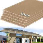 Teabelle 15pcs Polycarbonate Greenhouse Panels, 4'×2'×0.16'' Waterproof UV-Proof Transparent Sheet, Double-Layer Insulation Corrugated Board Top Plate for Greenhouse Outdoor Plant Stand Roof(Brown)