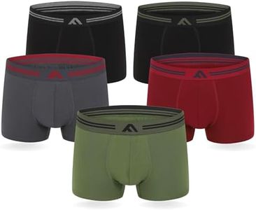 FM London Men's Super Soft Bamboo Boxer Shorts (5-Pack), Dark Assorted, M