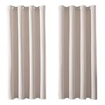 MRTREES Blackout Curtains Bedroom 66 Drop 2 Panels Biscotti Beige Eyelet Thermal Curtain for Living Room Soft Texture Window Treatments for Kids 46x66 Inch 117x167 CM