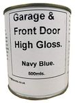 1 x 500ml Navy Blue High Gloss Front & Garage Door Paint