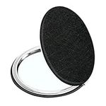 Compact Vanity Makeup Mirror for Men, Women and Girls, Black Elegant Travel Cosmetic Mirrors for Pocket, Purse or Wallet, Portable Magnifying Handheld Small Mirror