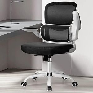 Razzor Office Chair, Ergonomic Desk Chair with Lumbar Support and Adjustable Armrests, Breathable Mesh Mid Back Computer Chair, Reclining Task Chair for Home Office, RZ2202-White