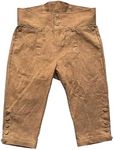 Mens Colonial Knee Linen Breeches 18th Century Pants Fall Front Style, Muddy, 3X-Large