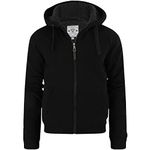 BRAVE SOUL Mens Sherpa Fleece Fur Lined Borg Hoodie Winter Sherpa Hooded Jacket, Deep Black 2023, XL