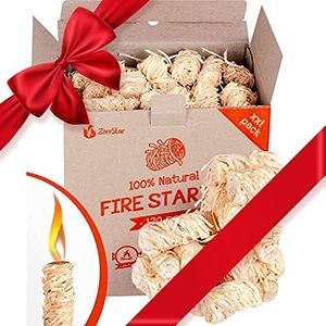 Zorestar Fire Starters XXL 120+ pc - Eco firelighters for Indoor and Outdoor Use - Box of 100% Natural Waterproof Firestarter