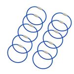 Kidultz Wire PVC Overcoated cables Stainless Steel Pendant Circle EDC Tool Key Holder Loops for Hiking, Hanging Luggage Tags, Keys and Heavy Duty Luggage Tags Loops (Blue) - Pack of 10