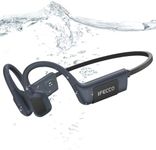 IFECCO Swimming Headphones Underwater - IP68 Waterproof Bone Conduction Headphones Bluetooth 5.4, Open Ear Earbuds with 32GB MP3 Player Memory for Sport Running Cycling（Black）