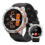 KOSPET Tank T3 Ultra Smart Watch GPS for Men, 5ATM Waterproof, Pressure&Altitude&Compass, 480mAh Extra-large Battery, Full Metal Body Rugged Military Smartwatch Bluetooth Calling-1.43” AMOLED Display