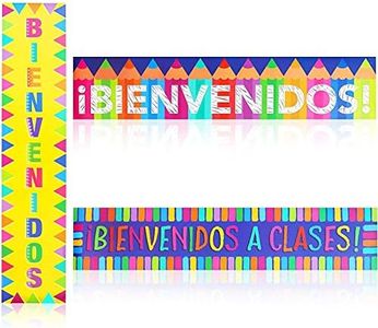 Bienvenidos Sign, Spanish Welcome Banners for Classrooms (39 x 8 In, 3 Pack)