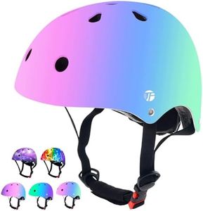 JeeFree Adjustable Gradient Color Skateboard Helmet for 3-5-8-14+Ages【Toddler Kids Youth Adult】 Girls Boys Woman.Bike Helmet for Multi-Sports Cycling Bicycle Scooter Inline Roller Skate Rollerblading