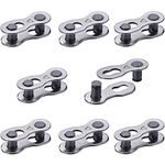 HOTOP 8 Pairs Bicycle Missing Link for 6, 7, 8, 9, 10 Speed Chain, Silver, Reusable (6 7 8 Speed)