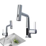 Pull-Out Faucet,Rotating Spring Faucet with Pull-Out Sprayer | Faucet with Three Water Modes for Kitchen Sink, Bathtubs, Public Washbasins, Bathroom Washbasin