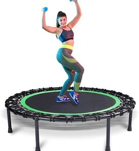 Rebounder Trampoline for Adults,40 inch Mini Trampoline, Bungee Rebounder Exercise Trampoline for Adults Fitness -Green