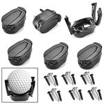 Cettkowns 6-Pack Golf Ball Pick Up Tool Saver Putter Grip Retriever Mini Foldable Plastic Claw Grabber Sucker Golf Accessories, Black