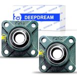DEEPDREAM UCF210-32 Pillow Block Bearing 2 inch Bore, Square Flange Mounted Bearings, Self Alignment Bearings (2 PCS)