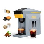 BENFUCHEN 4 in1 Single Serve Coffee Maker, 19 Bar Espresso Maker Coffee Machine For KCup/Nespresso OriginalLine Capsules/Dolce Gusto/Ground Coffee, Cloud Gray